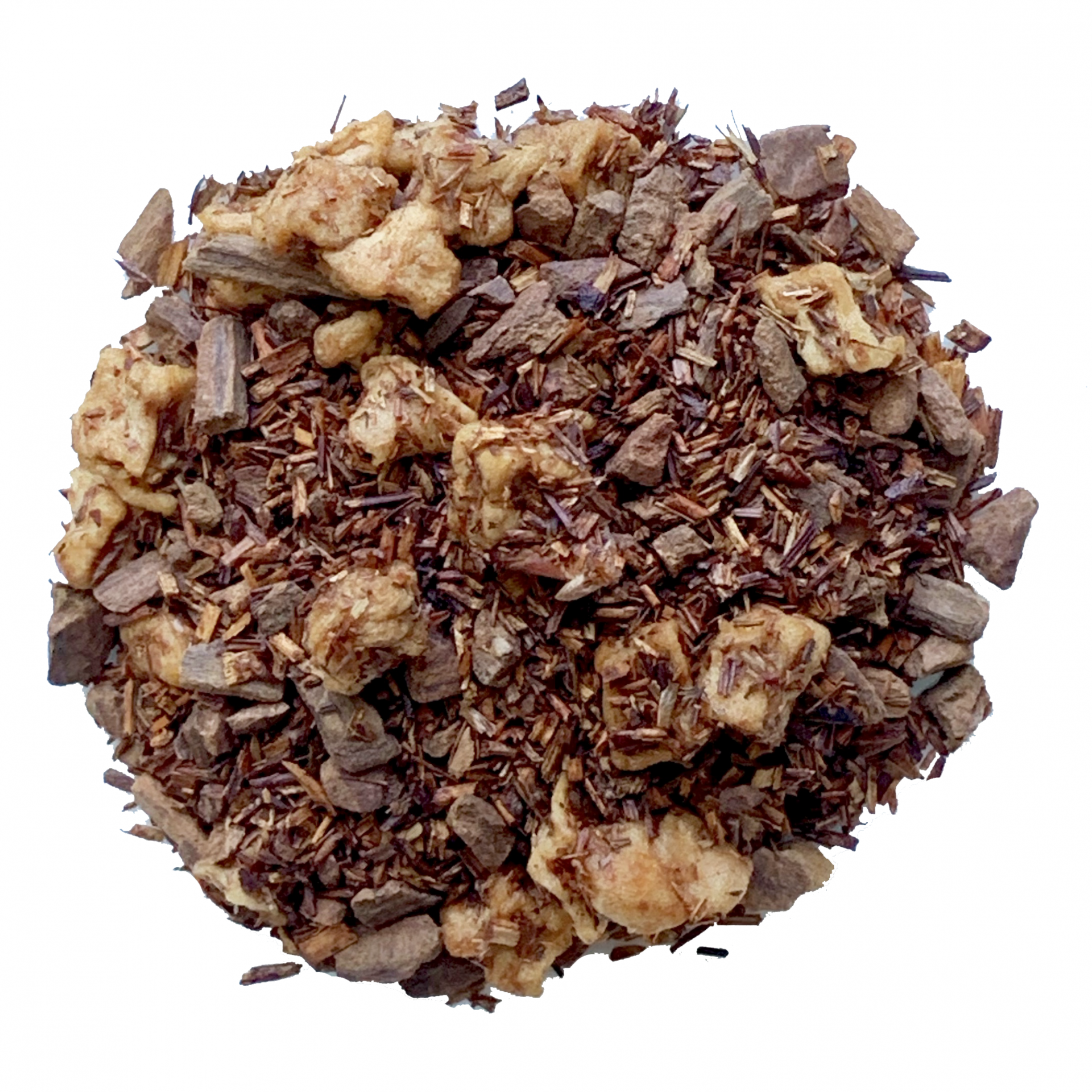 Cinnamon Caramel Apple Tea on white background.